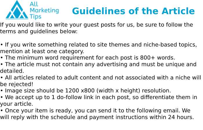Guidelines of the Article