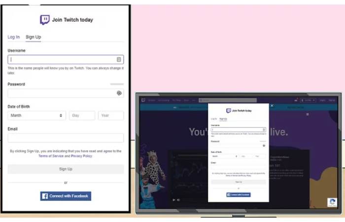 Create a Twitch account.