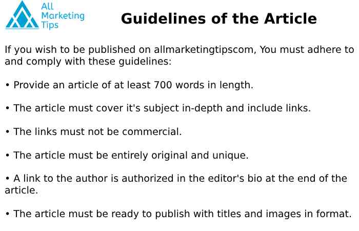 Guidelines of the Article